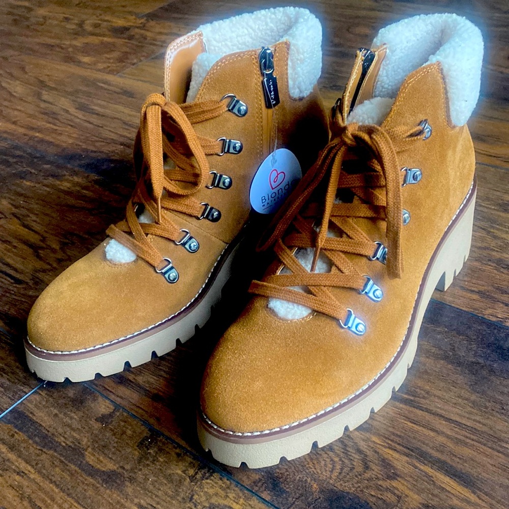 Blondo Tan Ankle Boots with Cream Lining